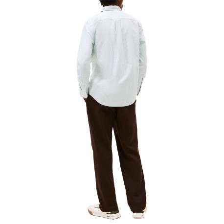 Chemise en coton verte à coupe droite ornée d'un motif à rayures - Image 3