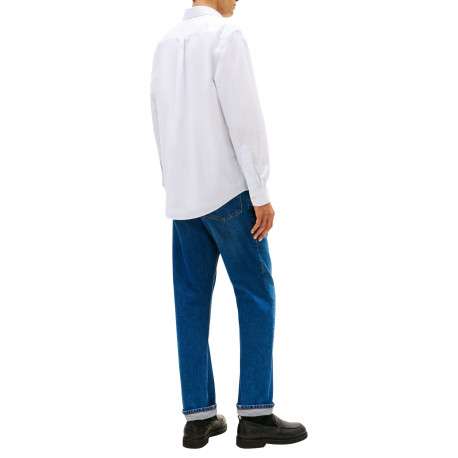 Chemise blanche en coton à coupe droite pourvue d'un col à revers - Image 3