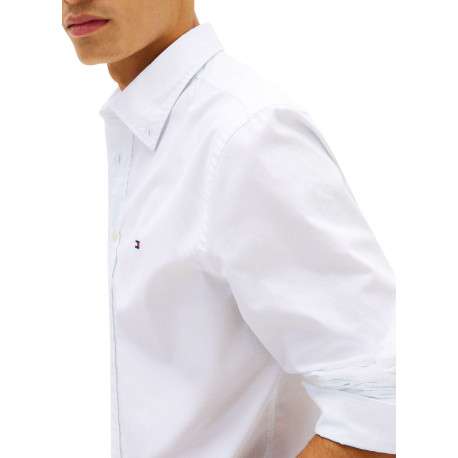Chemise blanche en coton à coupe droite pourvue d'un col à revers - Image 4
