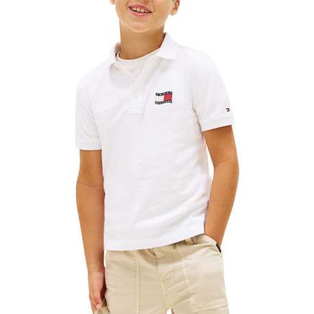 Polo en coton blanc à coupe droite pourvu d'un col à revers boutonné - Image 2