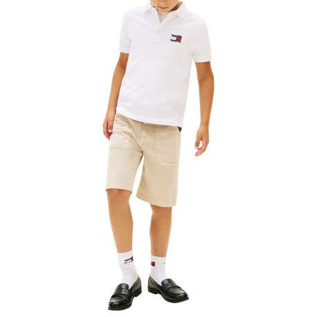 Polo en coton blanc à coupe droite pourvu d'un col à revers boutonné - Image 5