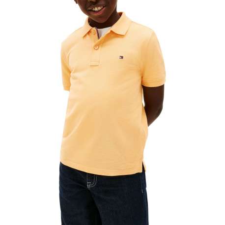 Polo en coton jaune à coupe droite pourvu d'un col à revers boutonné - Image 2