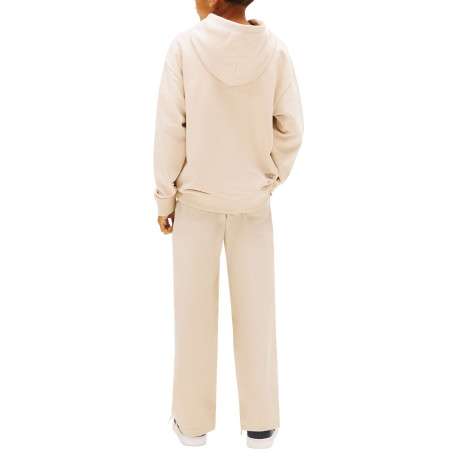 Sweat beige imprimé à coupe ajustée pourvu d'un col à capuche - Image 3