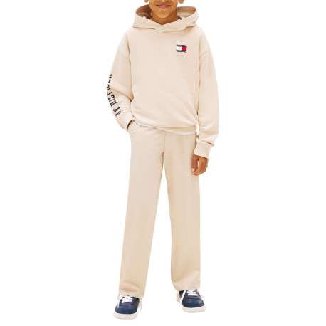 Sweat beige imprimé à coupe ajustée pourvu d'un col à capuche - Image 5