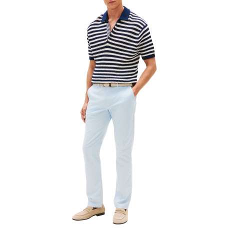 Pantalon chino Denton en coton ciel à coupe droite pourvu de poches plaquées - Image 5