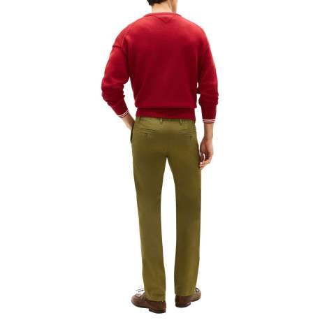 Pantalon chino Denton en coton kaki à coupe droite pourvu de poches plaquées - Image 3