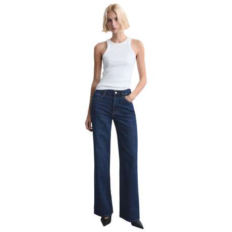 Jean en coton indigo avec une taille haute et une coupe bootcut - Image 2