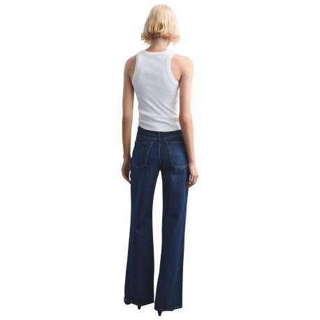 Jean en coton indigo avec une taille haute et une coupe bootcut - Image 3