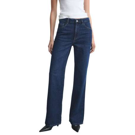 Jean en coton indigo avec une taille haute et une coupe bootcut - Image 4