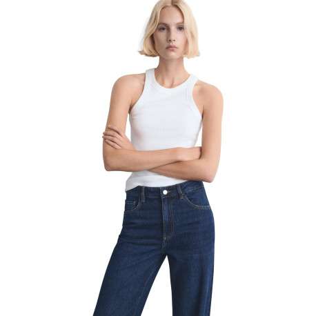 Jean en coton indigo avec une taille haute et une coupe bootcut - Image 5