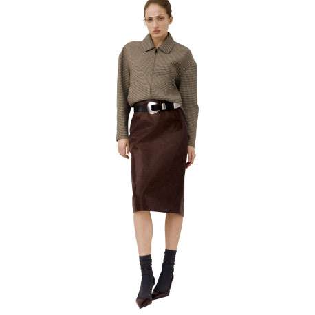 Veste à motif pied-de-poule avec une coupe droite et un col à revers - Image 2