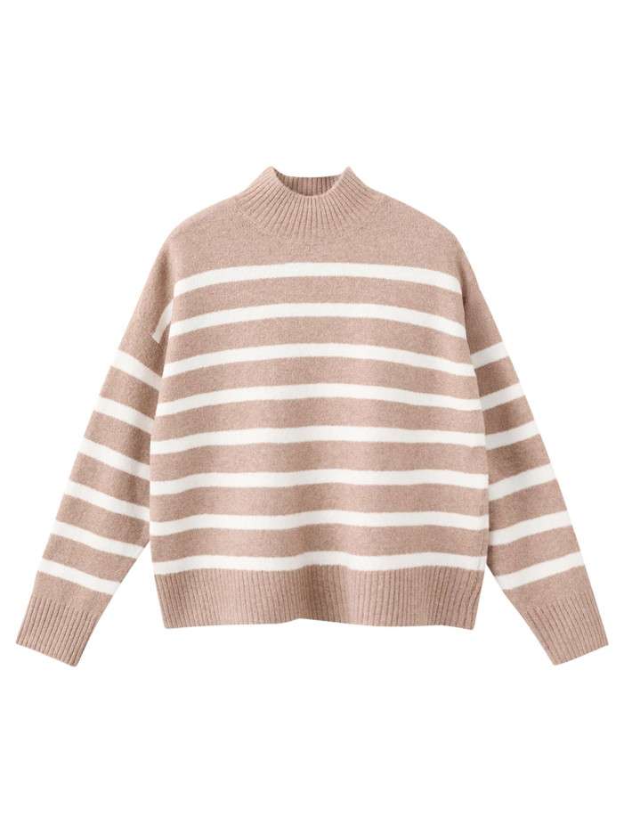 Pull beige à rayures...