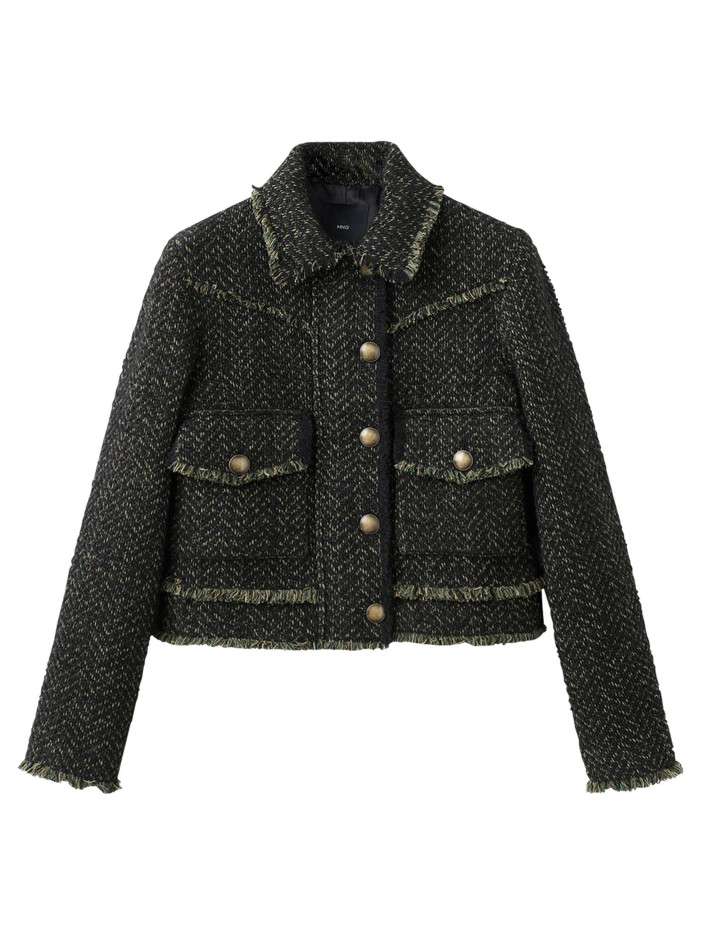 Veste verte en tweed avec...