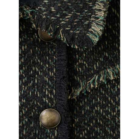 Veste verte en tweed avec une coupe droite et avec des manches longues - Image 6