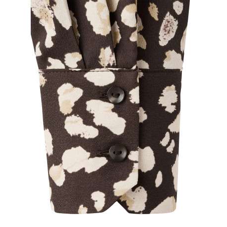 Chemisier chocolat à motif animalier imprimé avec une coupe droite - Image 6