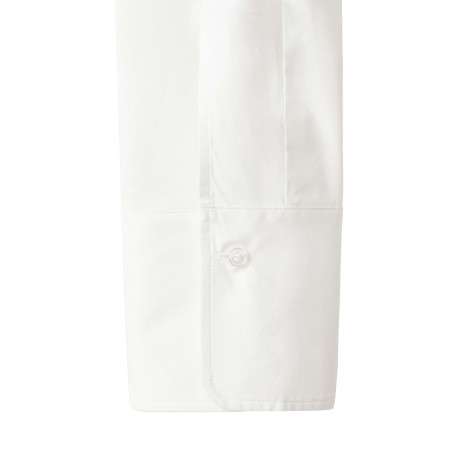 Chemisier en coton blanc uni avec une coupe droite et un col à revers - Image 6