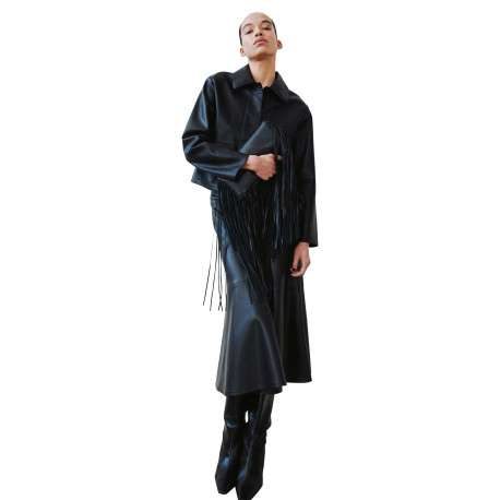 Veste noire unie avec des manches longues et une coupe droite - Image 2