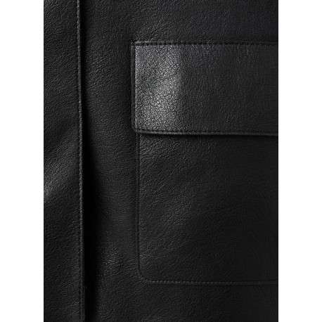 Veste noire unie avec des manches longues et une coupe droite - Image 6
