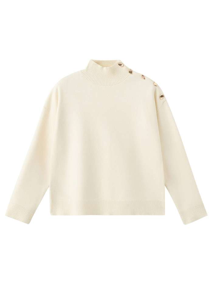 Pull écru uni en maille...