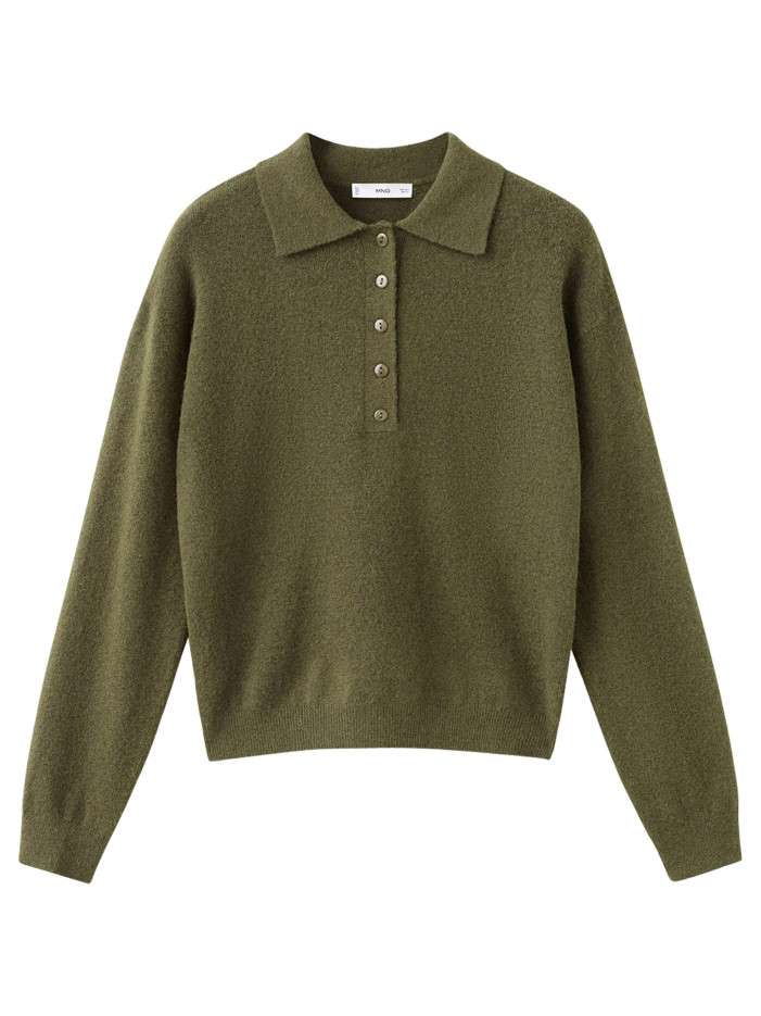Pull kaki uni en maille...