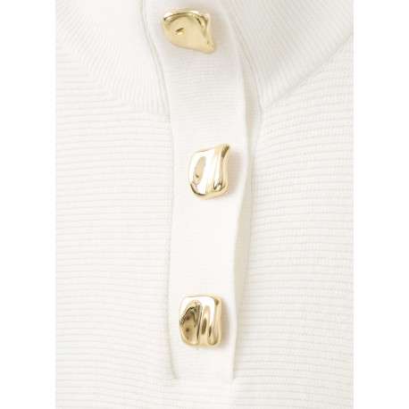 Pull écru uni en maille avec une coupe ample et des manches longues - Image 7