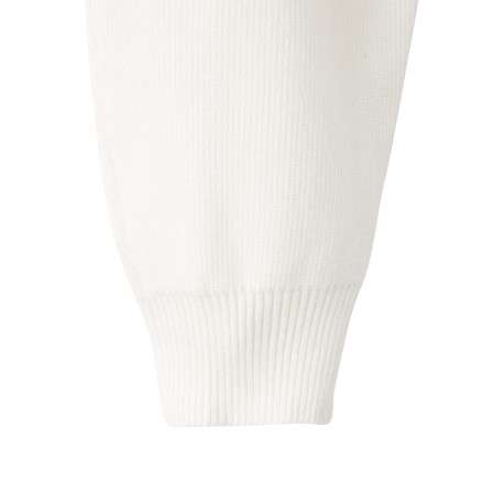 Pull écru uni en maille avec une coupe ample et des manches longues - Image 8