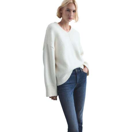Jean en coton bleu indigo délavé avec une coupe slim et 5 poches - Image 5
