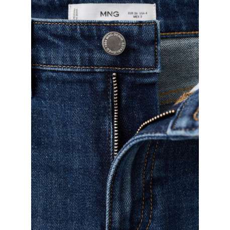 Jean en coton bleu indigo délavé avec une coupe slim et 5 poches - Image 6