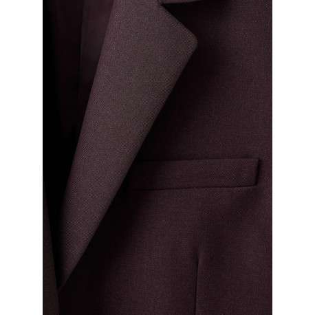 Blazer violet uni avec une coupe droite et un col à revers cranté - Image 6