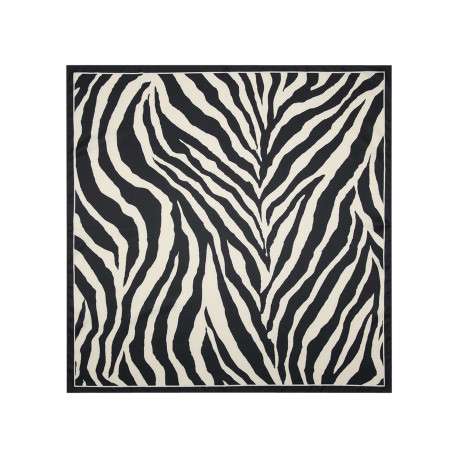 Foulard noir et blanc satiné à motif animalier imprimé all-over