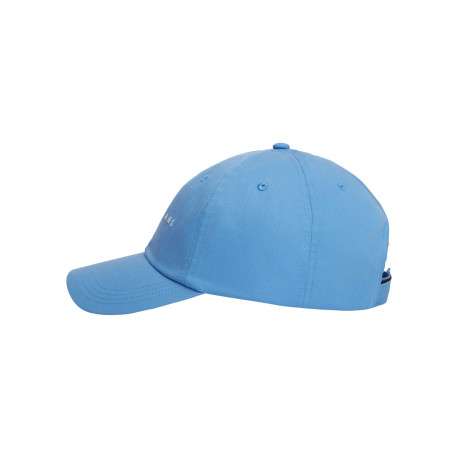 Casquette en coton biologique bleue unie avec fermeture strapback - Image 3