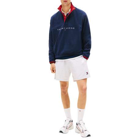 Short Jogging gris uni en maille gaufrée avec une taille élastiquée - Image 4