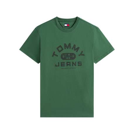 T-shirt en coton sapin imprimé avec une coupe droite et un col rond