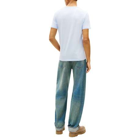 T-shirt ciel uni avec une coupe droite et des manches courtes - Image 3