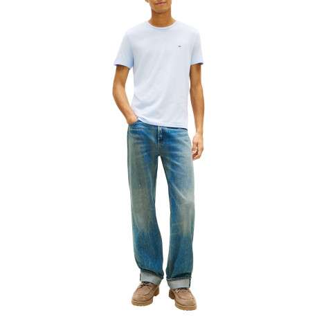 T-shirt ciel uni avec une coupe droite et des manches courtes - Image 4