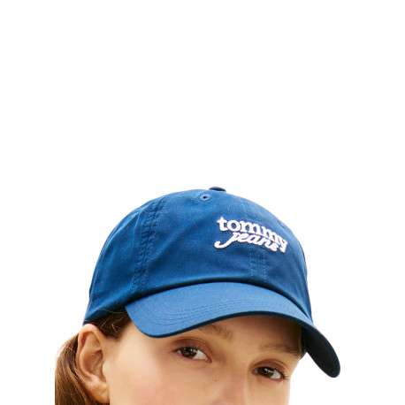 Casquette en coton biologique marine unie avec fermeture strapback - Image 4