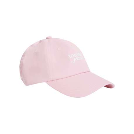 Casquette en coton biologique rose unie avec fermeture strapback