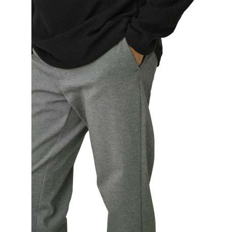 Pantalon Chino gris uni avec une coupe droite à zip et à bouton - Image 3