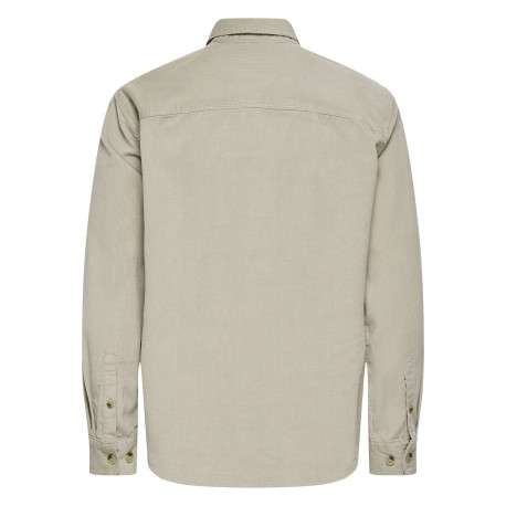 Chemise écrue unie en coton avec une coupe droite et un col à revers - Image 2