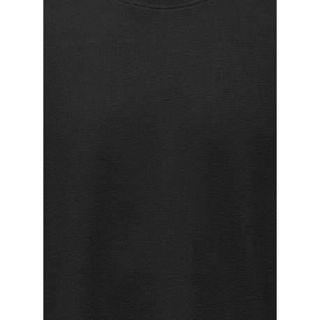 T-shirt en coton noir uni avec une coupe oversize et un col rond - Image 3