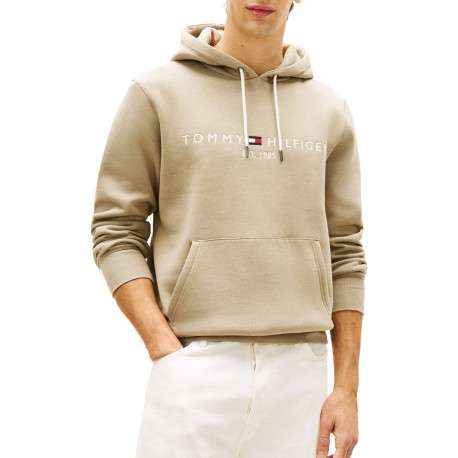 Sweat taupe à coupe ajustée pourvu d'un col à capuche avec cordon de serrage - Image 2