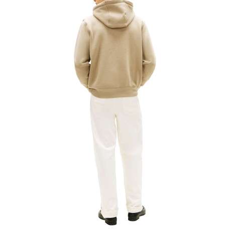 Sweat taupe à coupe ajustée pourvu d'un col à capuche avec cordon de serrage - Image 3