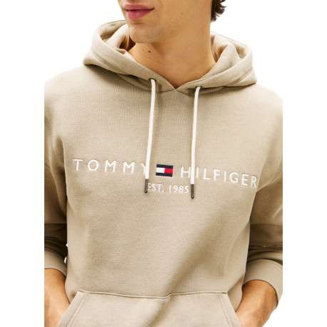 Sweat taupe à coupe ajustée pourvu d'un col à capuche avec cordon de serrage - Image 4