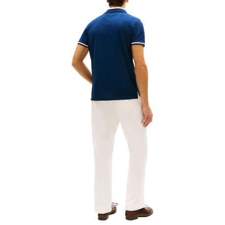 Polo en coton biologique marine à coupe droite pourvu d'un col à revers - Image 3