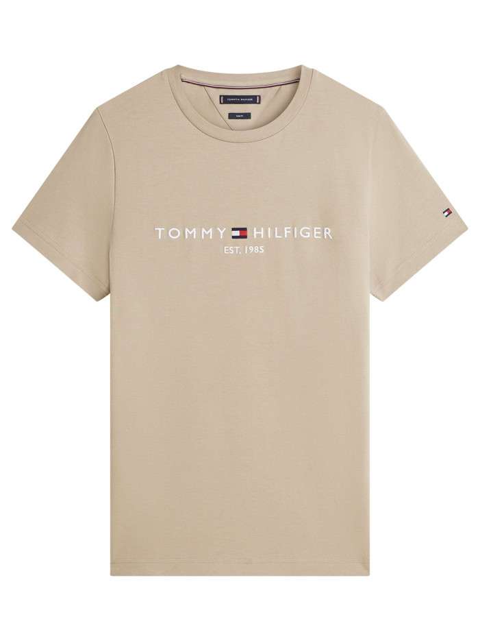 T-shirt en coton beige à...