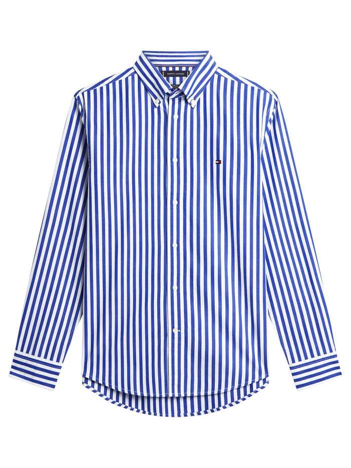 Chemise en coton marine à...