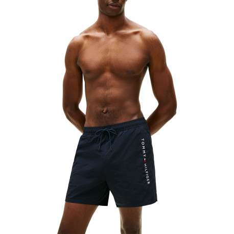 Short de bain marine à coupe ajustée pourvu du nom de la marque - Image 2