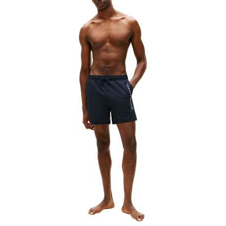 Short de bain marine à coupe ajustée pourvu du nom de la marque - Image 5