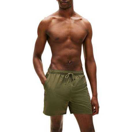 Short de bain kaki à coupe ajustée pourvu du nom de la marque - Image 2