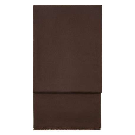 Foulard chocolat uni en maille fine avec des bords effilochés - Image 2